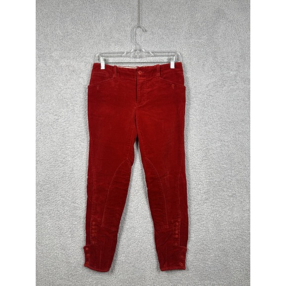 Ralph Lauren Red Corduroy Riding Pants‎ Size 4 Stretch Equestrian Style - Picture 1 of 11